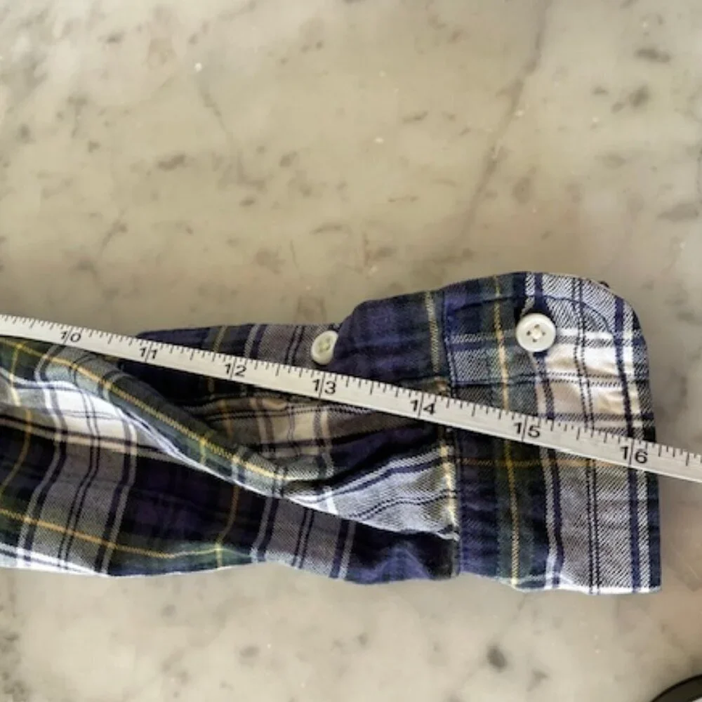 RALPH LAUREN Boys Blue Plaid Tartan Button Down Shirt Long Sleeve 6